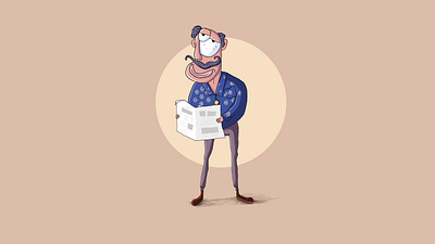 READING character characterart characterdesign digitalart illustration man newspaper oldman reading