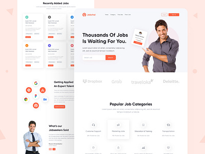 Job finder landing page header homepage interface job board job finder job listing job result job search layout mobile web dashboard product design search ui ux ui design uiux webdesign website