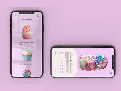 Cupcakes app design figma ux