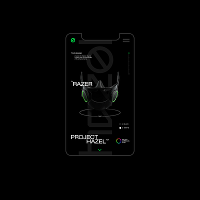 Hazel® by Razer™ app application branding cyberpunk dark dark mode dark ui future futuristic gaming logo mask neon razer site ui ux web website website design