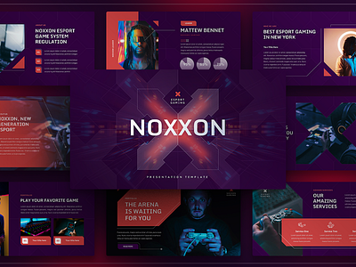 Noxxon – Esport & Gaming Presentation Template agency business company corporate creative deck e sport event game gaming modern photography player portfolio powerpoint presentation slides