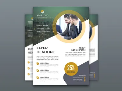 Modern Flat and Elegant Corporate Business Flyer Design Template abstract banner business card concept design diagram element graphic icon illustration infographic page sign symbol template text vector web website