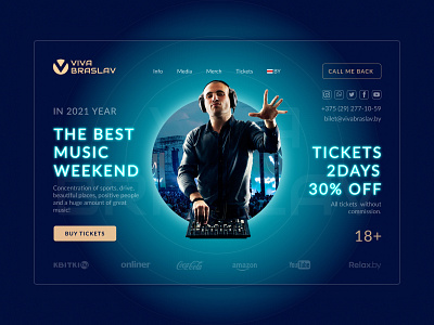 Music festival landing page design concept design landing page landing page design landingpage ui viva braslav web webdesign website design