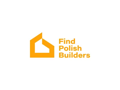 Find Polish Builders - Monochrome version bold brand brand identity branding build builder building construcion design logo logo design minimal modern monochrome renovation yellow