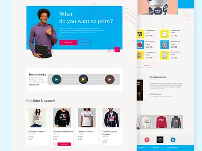 Kiakiaprint Homepage design minimal typography ui ux web webapp design
