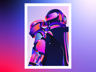 Homework adobe daftpunk digital art graphic design illustration illustrator music portrait poster print vector