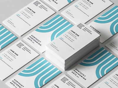 Kentucky Performing Arts' Business Cards brand identity branding business cards geometric kentucky logo logodesign louisville performing arts stationery