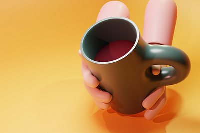 Have a cup of coffee 3d coffee cup hand modeling mug