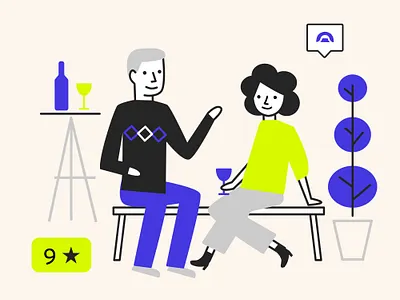 Date date dinner illustration product illustration travel