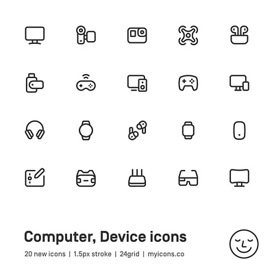 Myicons✨ — Computer, Device, Electronic vector line icons pack essential icons icon design icon pack icons icons design icons pack interface icons line icons sketch sketchicons ui ui design ui designer ui icons ui kit ui pack ui set web design web designer web ui