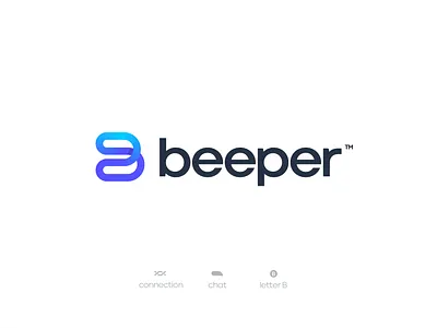 Beeper Concept brand branding chat concept connection figma flow letter b logo logotype mark minimal branding