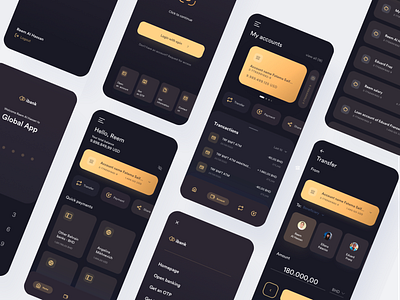 Mobile bank - Dark mode bank bank card banking dark mode dark theme finance manage mobile app wallet