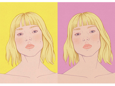 Portrait of a Blonde Girl 2d colorful fashion illustration girl illustration portrait portrait illustration woman