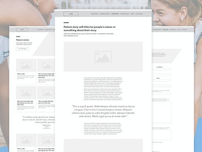 Wireframe Closeup healthcare medical patient website wireframe design wireframes