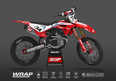 CRF 450 2021 450 crf decal honda mockup photoshop psd wrap