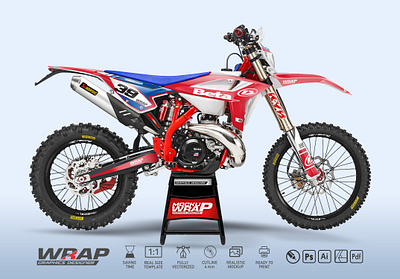 BETA RR 350 2021 mockup PSD beta mockup motorcycle wrap