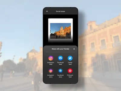 Social share app dailyuichallenge design facebook flat instagram mobile mobile app photo pinterest sns social media social media design social network social share social share button socialmedia twitter ui ux