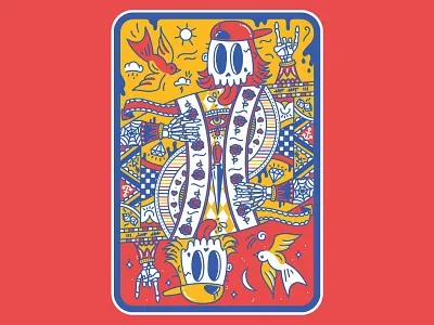 King of Dudes - Playing Card Design bright colour colourful illustration illustrator playingcard skill t shirt tee tshirtdesign vector vector art vibrant