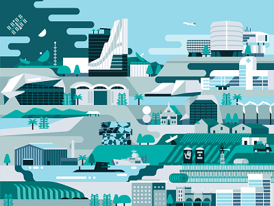 Southern Shift adobe illustrator advertising city city guide city illustration cityscape color graphic illustration lifestyle travel vector