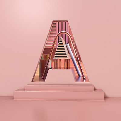 3D Typeface - A for asymmetric 36daysoftype 3dart 3dtype cgi designinpiration geometry graphicdesign illustration typeface typography