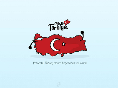 Güçlü Türkiye (Powerful Turkey) crescent güçlü map maps power powerful star turkey turkey map turkish turks