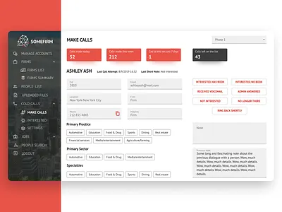 Easy Cold Calls Web Application application calls design flat ui ux web website