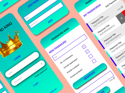 Password King design figma mobile mobile app design mobile design mobile ui ui ui design uiux ux design