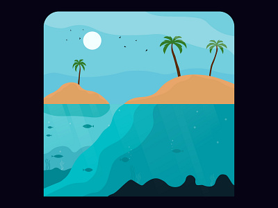 Sea art artwork beach beautiful design illustration illustrator landscape landscape design logo mark nature ocean sea sun vector vector art vector illustration