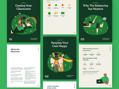 Creating a Human HR Experience Ebook branding character design ebook handbook human resources illustration layout layout design