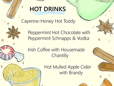 Over Easy Restaurant Hot Drinks bar design graphic design illustration illustrator menu restaurant vector