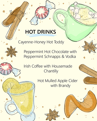 Over Easy Restaurant Hot Drinks bar design graphic design illustration illustrator menu restaurant vector