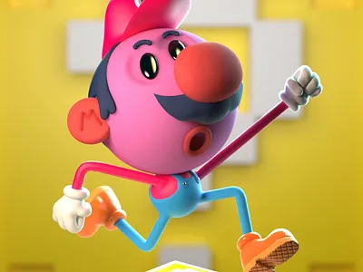 Wa-hoo! 3d 3d art 3dmodelling animation cgi character character design colorful illustration mario nintendo render videogames