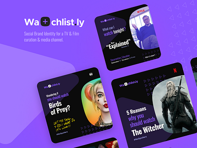 Watchlist.ly | Social Branding & Content batman brand branding content design graphic design graphics identity instagram netflix netflix and chill pentagram social media vox media