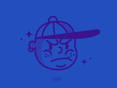 AngryKid acab bad blue cap cartoon children flat illustration kid mad