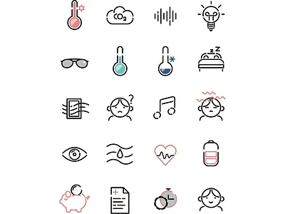 Climaid icons Indoor Climate icon design iconography