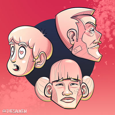 Some Idle Head Doodling character characterdesign design illustration illustrations illustrator portrait art portrait design portrait illustration vector