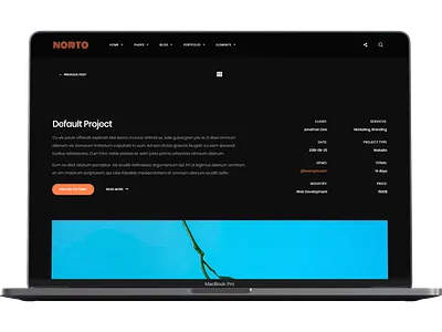 Norto - Creative Portfolio WordPress Theme animation blog branding creative design envato javascript portfolio tweenmax ui ux