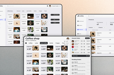 Coffee Shop point of sale with admin dashboard app coffee coffeeshop food sale ui web webdesign