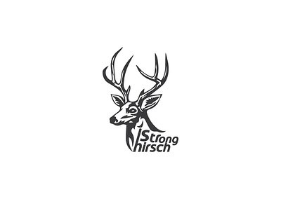 Strong Hirsch brand design brand identity branding clean design creative creative logo deer deer head deer illustration deer logo design easy icon illustration illustrator logo design logoo simple