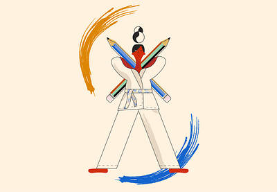 Power of a pencil 2d character art character characterdesign colorful colors digital drawing fighter flatdesign illustration illustration art illustrator karate pencil samurai vector vector illustration vectorart warrior