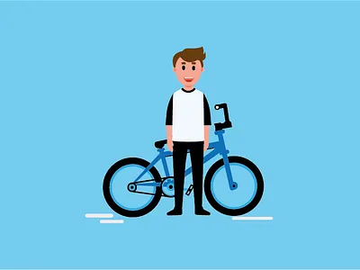 BMXER animation bmx business cartoon character colours design flat fun graphicdesign hobby illustration sport vector