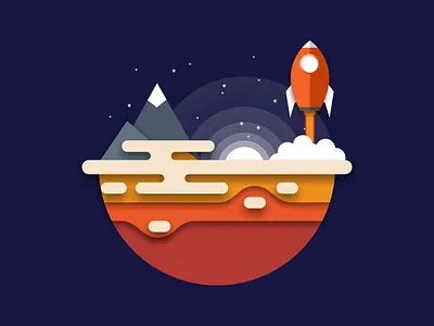 rocket design icon illustration logo music sketch vector