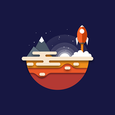 rocket design icon illustration logo music sketch vector