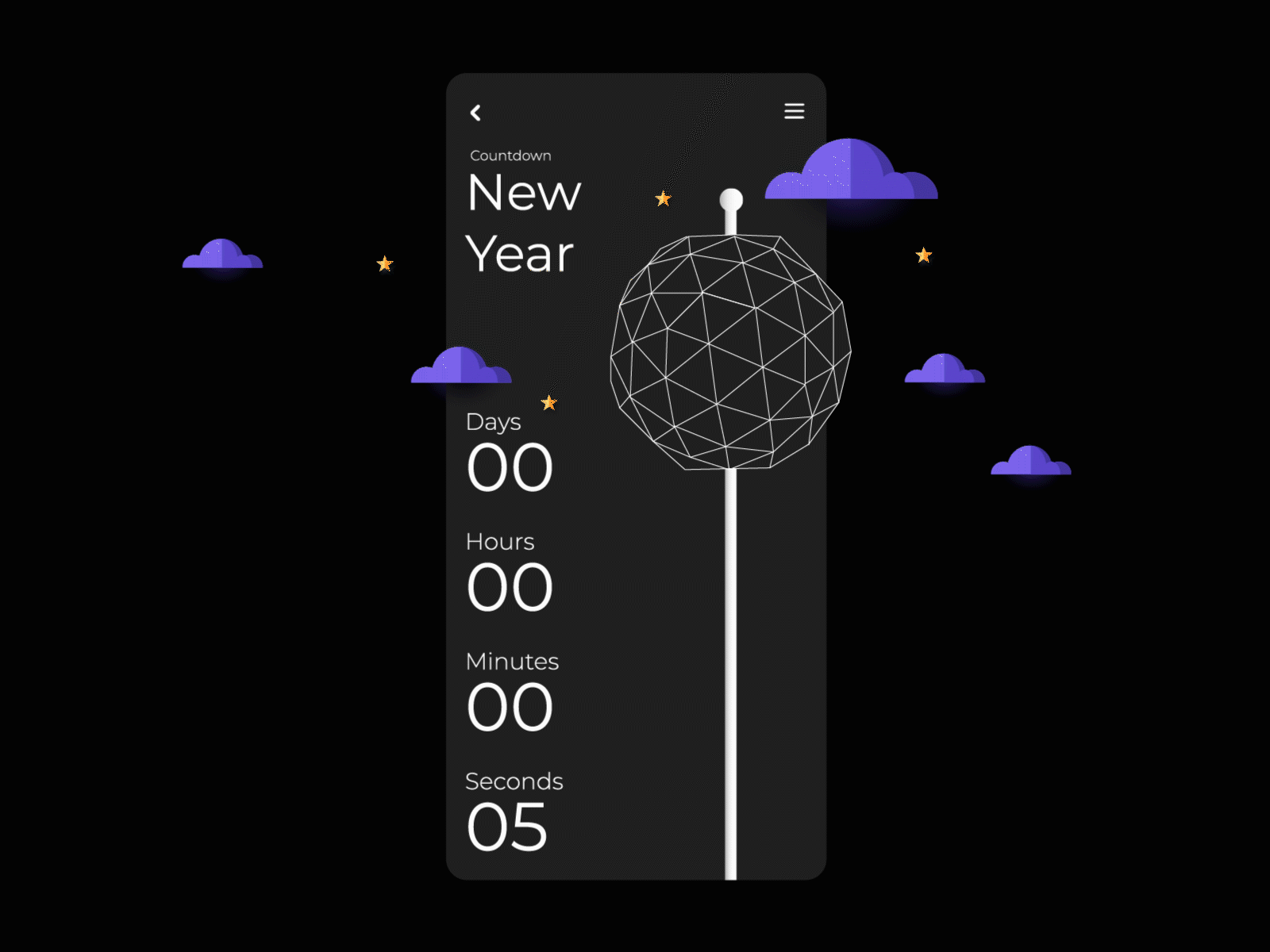 Daily UI 14 | Countdown Timer ball drop countdown countdown timer counter daily 100 challenge daily ui dailyui dailyuichallenge new year new years new years ball drop timer ui