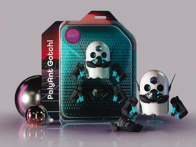 Aavegotchi NFT: Polyant Gotchi 3d design blender blockchain nft toy design