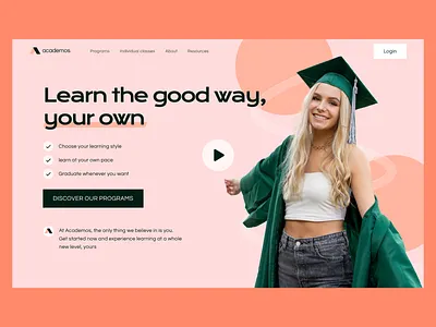 Hero : Online Education Landing Page design education education landing page flat hero hero banner landing page landing page ui learning saas saas landing page saas website ui