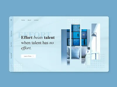 Effort beats talent when talent has no effort app blue clean concept design home homepage inspirational interface landing landing page minimal product quote ui uiux ux web web design website