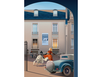 Marais adobeillustrator architechture architect architecture cafe city illustration dog exhibition illustration marais museum museum of art paris parisian pretty woman retro retrocar sale vector woman