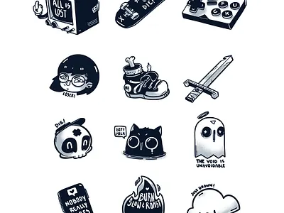 Evil Stickers dark design funny humor icon illustration sticker sticker design vector