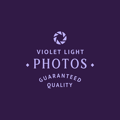 Violet Light branding hour logomark photography typography violet